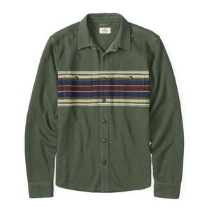 Marine Layer Mens Pacifica Stretch Twill Shirt Small Green Multi Stripe NWT $148